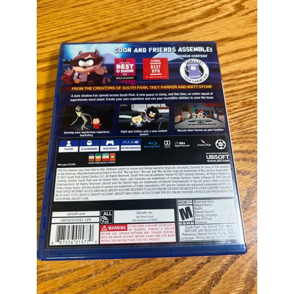 South Park The Fractured But Whole PS4 Playstation 4 Ubisoft RPG Video Game